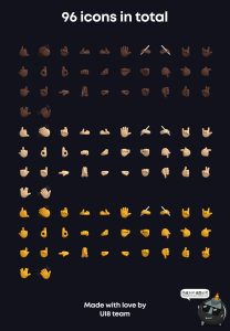 Q版可爱手势OK大拇指贊鼓掌摊手指拿捏姿势PNG免抠图3D图标UI素材-设计猿