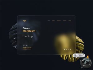 时尚磨砂风主视觉KV展板背景PSD模板网页页面卡片式海报样机素材-设计猿