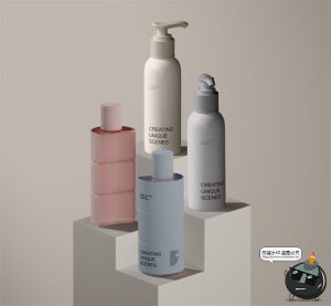 侘寂美妆护肤品化妆品泵瓶分装瓶产品包装贴图PSD模板样机PS素材-设计猿