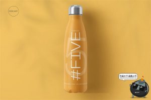 不锈钢保温杯便携运动水壶文创包装贴图展示效果图PSD样机PS素材-设计猿
