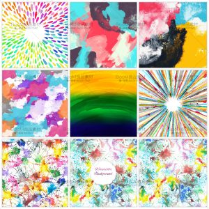 缤纷彩色手绘水彩水墨泼墨晕染抽象PNG平面量背景图片AI矢素材-设计猿