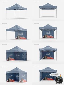 遮阳棚帐篷支架顶棚雨棚户外活动展位贴图展示样机PSD模板PS素材-设计猿