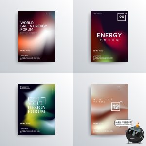 炫彩极简流体渐变科技风格毕业宣传册封面海报主视觉AI矢量素材-设计猿