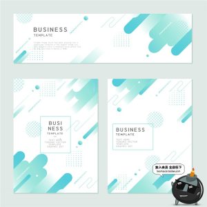 孟菲斯风格浅色时尚几何图形海报背景抽象清新印刷海报AI矢量素材-设计猿