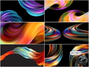 时尚动感色彩流体线条几何彩色渐变元素海报背景展板AI矢量素材-设计猿