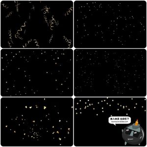 金色圣诞新年庆祝彩带丝绸飞舞飘带丝带PNG免扣AI矢量特效素材-设计猿