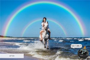 彩虹光效摄影渐变图片特效影楼后期合成JPG黑底叠层PNG免抠PS素材-设计猿