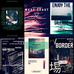 美式复古怀旧破旧文字噪点嘈杂斑驳风格海报广告PS模板PS设计素材-设计猿