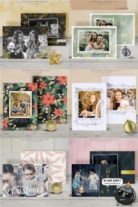 圣诞节节日文艺主题贺卡卡片照片明信片排版PSD模板设计PS素材-设计猿