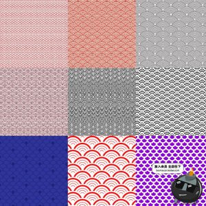 中国风古典传统经典图案边框纹理祥云灯笼装饰线条PSD元素PS素材-设计猿