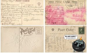 复古古老发黄褶皱皱纹纸质明信片卡片信纸JPG高清图片参考素材-设计猿