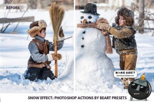 飘雪雪景小雪雪花特效blus后期影楼效果叠层PS笔刷素材abr格式-设计猿