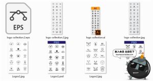 简约森系小清新绿色线稿自然标志logo图标设计AI矢量PSD模板素材-设计猿
