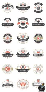 日式寿司料理餐饮品牌logo标志图标AI矢量PSD模板分层PS设计素材-设计猿