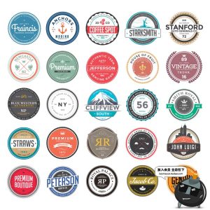 经典户外运动风圆形瓶盖英文logo图标标志AI矢量PSD模板设计素材-设计猿