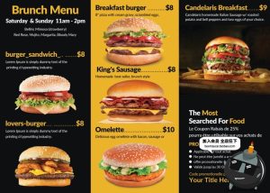 餐馆西餐厅餐饮菜单餐牌汉堡三折页展开PSD分层文件传单模板素材-设计猿