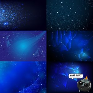 科技互联网大数据粒子线条几何抽象形状电线连接AI矢量背景素材-设计猿