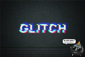 字体信号失真混乱故障抖动文本朋克风图层样式PSD模板PS设计素材-设计猿