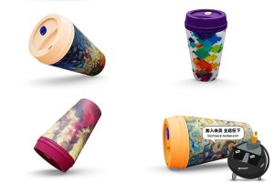 咖啡杯杯子奶茶热饮一次性包装贴图效果展示PSD样机模板素材-设计猿