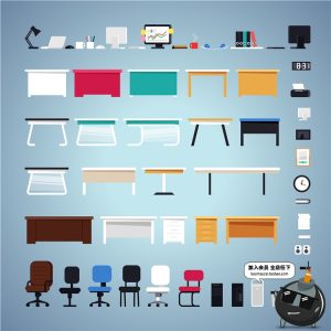 扁平化室内家具装饰ICONS图标剪影LOGO电视柜AI矢量设计平面素材-设计猿