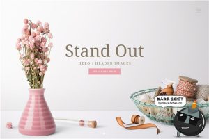 清新花店温馨便签画框VI智能贴图样机展示psd效果图标志模板素材-设计猿