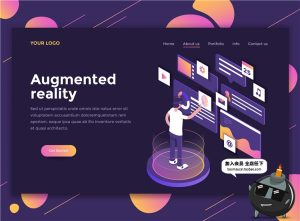 2.5D扁平化商务办公UI网页页面排版插画设计AI矢量PSD分层素材-设计猿