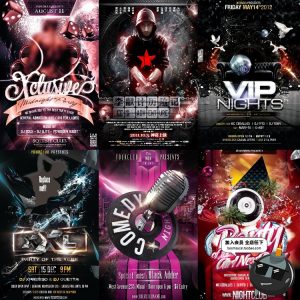 欧美风酒吧夜店音乐电音节摇滚KTV演唱广告海报PSD模版PS设计素材-设计猿