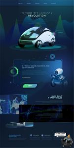 大数据未来科技感科幻人工智能AI专题网站单页网页PSD模板PS素材-设计猿