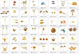 古风饰品头饰古典人物头部装饰发簪子头钗配饰参考PNG免抠PS素材-设计猿