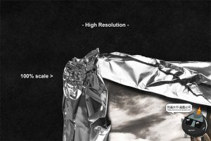 潮流重金属铝箔锡纸锡箔CD光盘封面包边褶皱包装样机PSD模板素材-设计猿