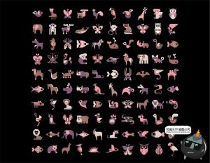 扁平化动物园抽象昆虫动物艺术图标icons标志AI矢量PSD模板素材-设计猿