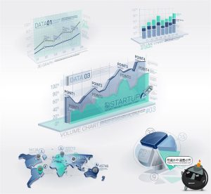 3D立体大数据信息图表数据可视化分析对比百分比元素AI矢量素材-设计猿