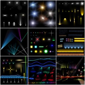 建筑园林景观灯光led光效效果图PSD素材夜景设计后期素材PS笔刷-设计猿