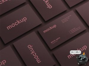 极简光影商务等距排列杂乱品牌应用企业名片样机贴图PSD模板素材-设计猿