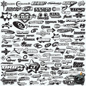 复古千禧年Y2K风格彩色LOGO图标标签贴纸形状AI矢量PNG免抠素材-设计猿