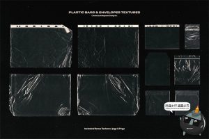 塑料质感透明薄膜收缩气泡纸张保护袋后期叠加纹理PNG免抠素材-设计猿