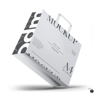 牛皮纸手提袋纸袋包装袋礼品购物袋效果展示样机PSD模板PS素材-设计猿