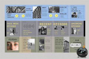 现代潮流时尚极简线条自媒体图文排版版式AI矢量模板源文件素材-设计猿