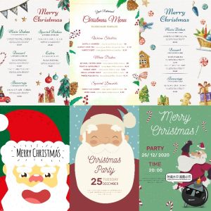 卡通可爱圣诞节老人麋鹿雪人节日简约英文装饰海报PSD模板PS素材-设计猿