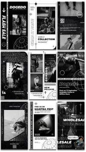 黑白流行配色城市潮流风格媒体海报个性图文排版PSD模板PS素材-设计猿