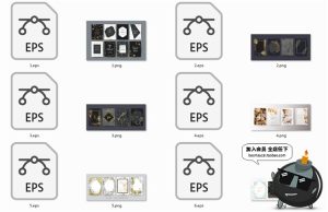 黑金叶子花朵线条大理石纹理轻奢邀请函请柬卡片AI矢量设计素材-设计猿