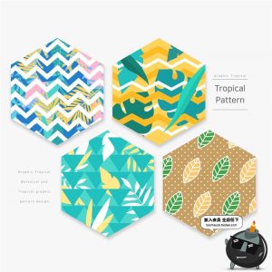 夏日小清新绿植T恤印花图案时尚夏季热带植物印刷AI矢量设计素材-设计猿