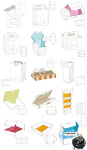 纸盒纸箱礼盒产品包装刀模图折叠平面展开图分割AI矢量设计素材-设计猿