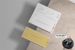 对折页邀请函横版卡片纸请柬提案智能贴图样机PSD模板PS设计素材-设计猿