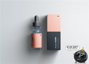 化妆品精油液体玻璃滴瓶滴管包装外观设计样机PSD模板PS设计素材-设计猿