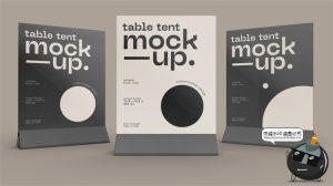 立式餐厅酒吧咖啡馆菜单传单桌牌桌面小广告牌样机PSD模板PS素材-设计猿