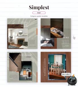 复古风轻奢极简文艺优雅版式图片图文排版照片海报PSD模板素材-设计猿