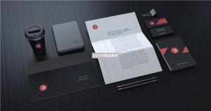 黑色办公文具文创衍生VI提案效果图智能贴图样机PSD模版素材-设计猿