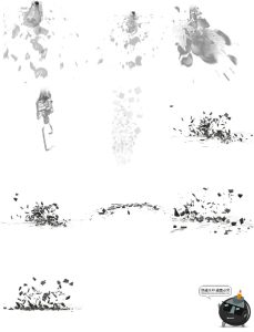 爆炸碎片破碎效果碎片飞溅碎石后期合成装饰元素PNG免抠透明素材-设计猿