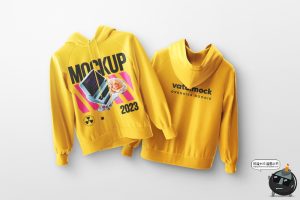 可改色Oversize宽松连帽衫卫衣上衣外套服装贴图展示样机PSD素材-设计猿